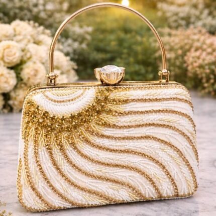 Elegant beaded clutch